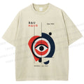Unisex Bauhaus Geometric Eye Printed Washed Tee