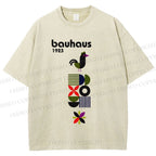 Unisex Bauhaus Geometric Bird Printed Washed Tee