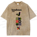 Unisex Bauhaus Geometric Bird Printed Washed Tee