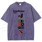 Unisex Bauhaus Geometric Bird Printed Washed Tee