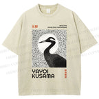 Unisex Yayoi Kusama Waterbird Printed Washed Tee