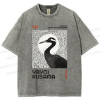 Unisex Yayoi Kusama Waterbird Printed Washed Tee