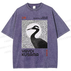 Unisex Yayoi Kusama Waterbird Printed Washed Tee