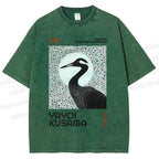 Unisex Yayoi Kusama Waterbird Printed Washed Tee