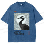 Unisex Yayoi Kusama Waterbird Printed Washed Tee