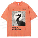 Unisex Yayoi Kusama Waterbird Printed Washed Tee