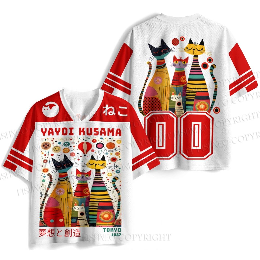 Yayoi Kusama Cats Dots Jersey Shirts