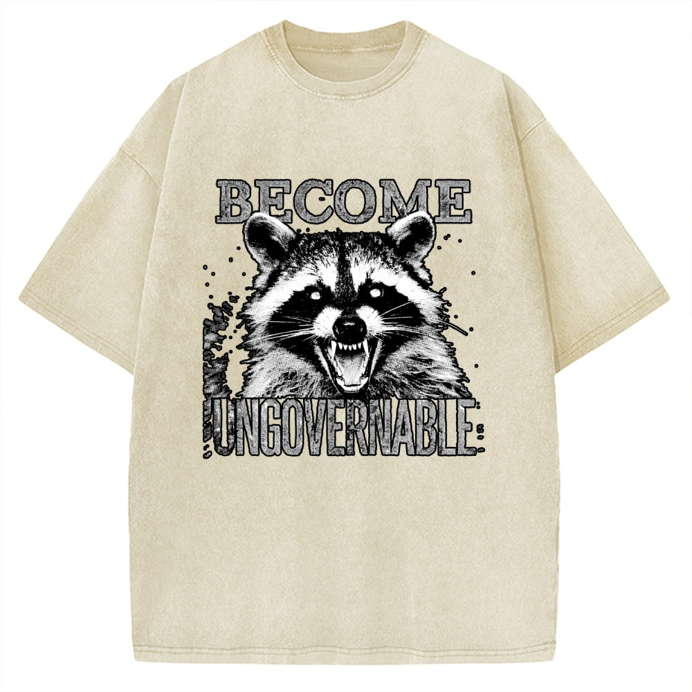 Unisex Become Ungovernable Printed Washed Tee