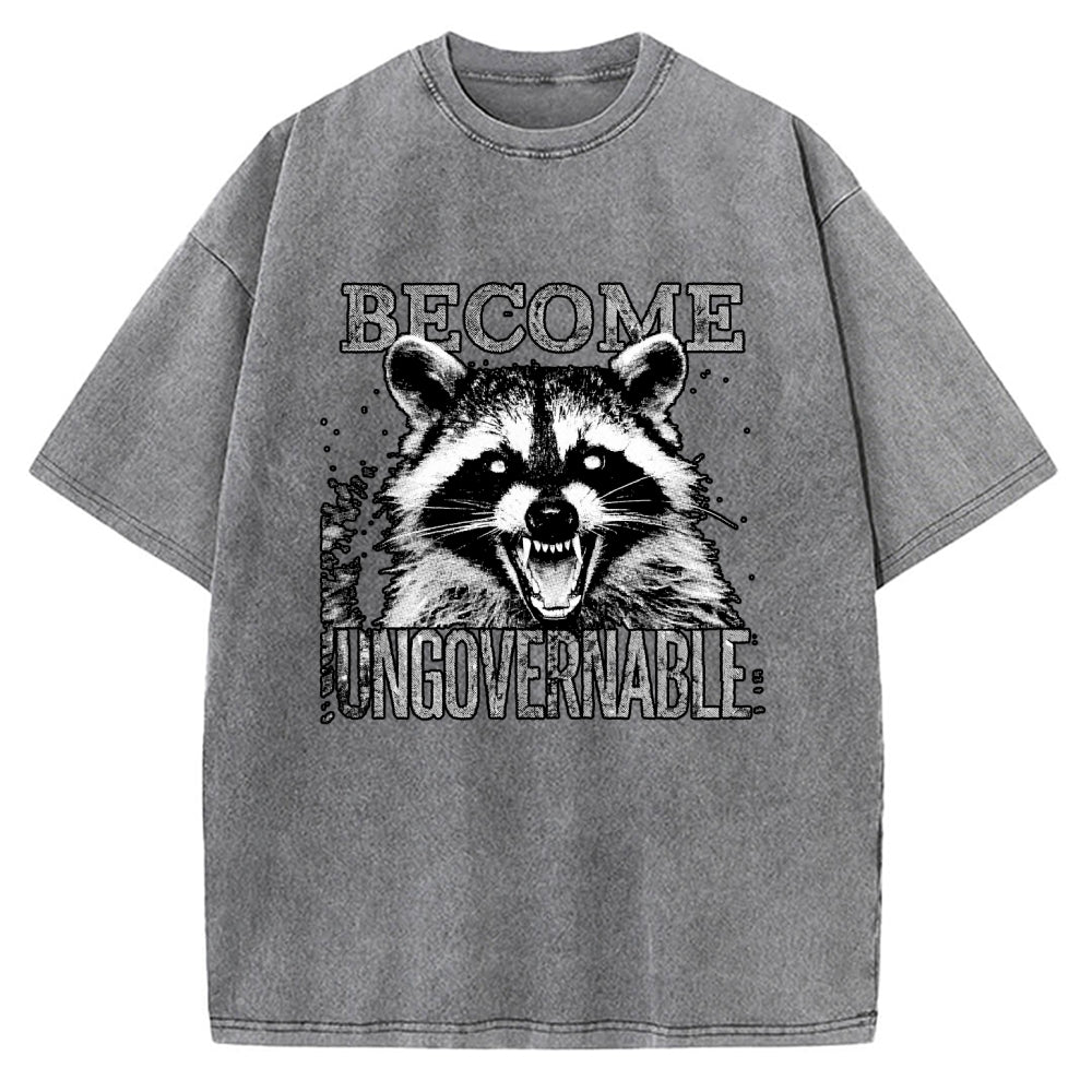 Unisex Become Ungovernable Printed Washed Tee