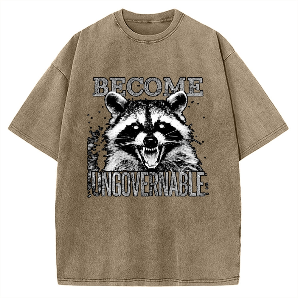 Unisex Become Ungovernable Printed Washed Tee