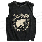 Unisex Yelling Panther Printed Washed Tank Top