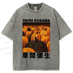 Unisex Yayoi Kusama Pumpkin Printed Washed Tee