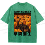Unisex Yayoi Kusama Pumpkin Printed Washed Tee
