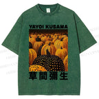 Unisex Yayoi Kusama Pumpkin Printed Washed Tee