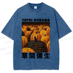 Unisex Yayoi Kusama Pumpkin Printed Washed Tee