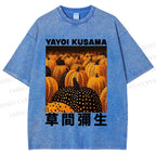 Unisex Yayoi Kusama Pumpkin Printed Washed Tee