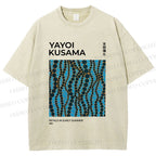 Unisex Yayoi Kusama Dots Printed Washed Tee