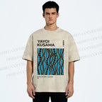 Unisex Yayoi Kusama Dots Printed Washed Tee