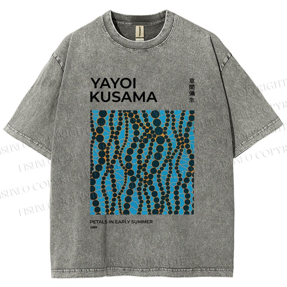 Unisex Yayoi Kusama Dots Printed Washed Tee