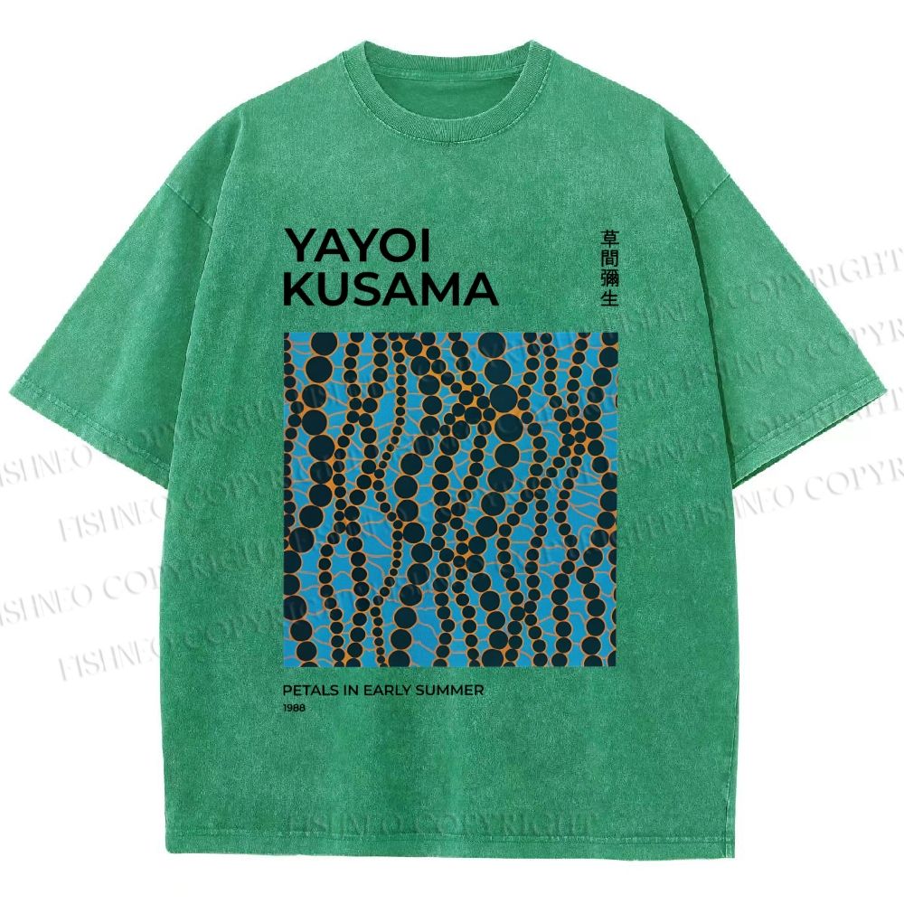Unisex Yayoi Kusama Dots Printed Washed Tee
