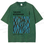 Unisex Yayoi Kusama Dots Printed Washed Tee