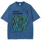 Unisex Yayoi Kusama Dots Printed Washed Tee