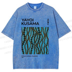 Unisex Yayoi Kusama Dots Printed Washed Tee
