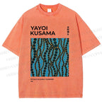 Unisex Yayoi Kusama Dots Printed Washed Tee
