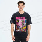 Unisex Osaka Japanese City View Printed Washed Tee