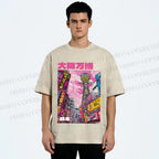 Unisex Osaka Japanese City View Printed Washed Tee