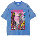 Unisex Osaka Japanese City View Printed Washed Tee