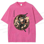 Unisex Ukiyo-e Frog Printed Washed Tee