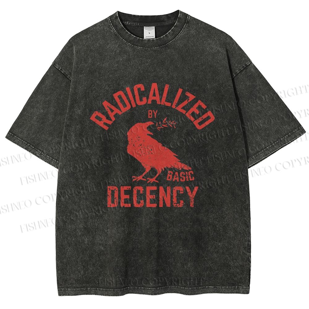 Unisex Radicalized by Basic Decency Printed Washed Tee