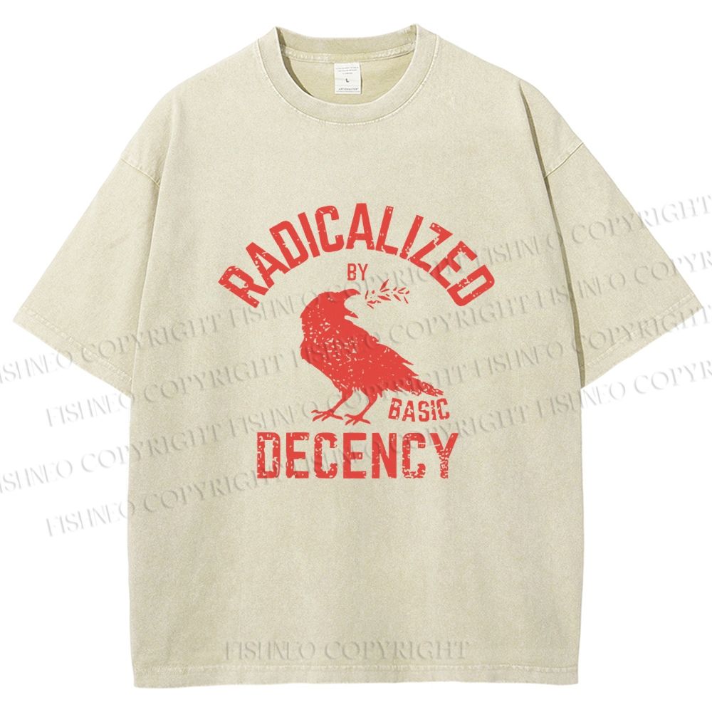 Unisex Radicalized by Basic Decency Printed Washed Tee