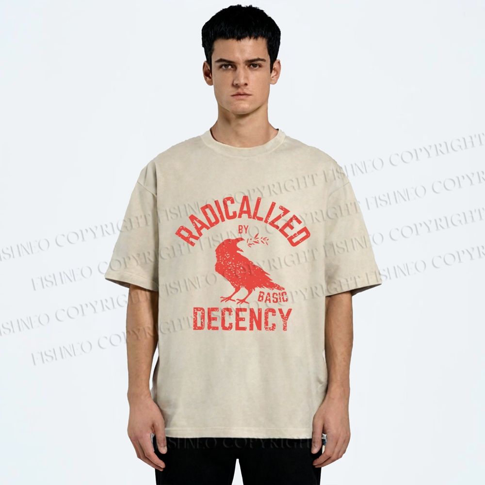 Unisex Radicalized by Basic Decency Printed Washed Tee