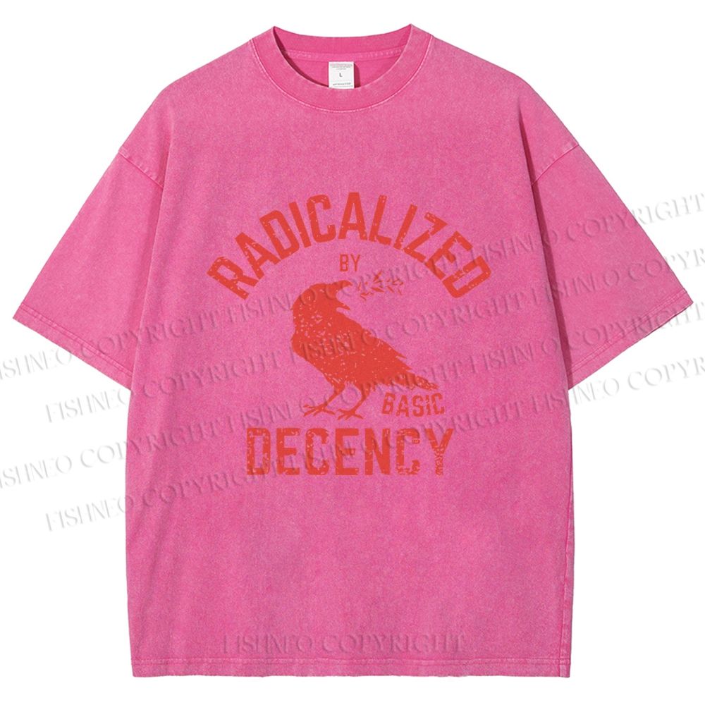 Unisex Radicalized by Basic Decency Printed Washed Tee