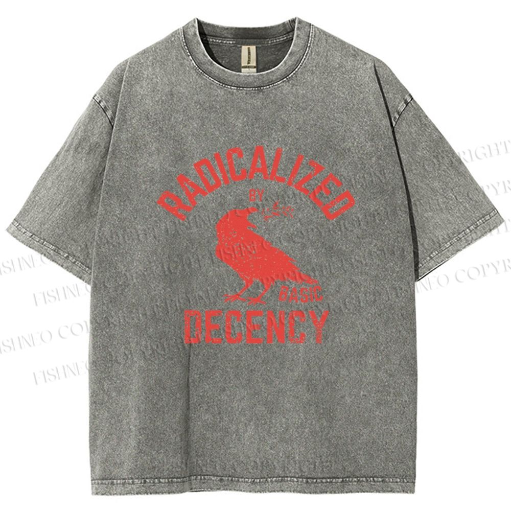 Unisex Radicalized by Basic Decency Printed Washed Tee
