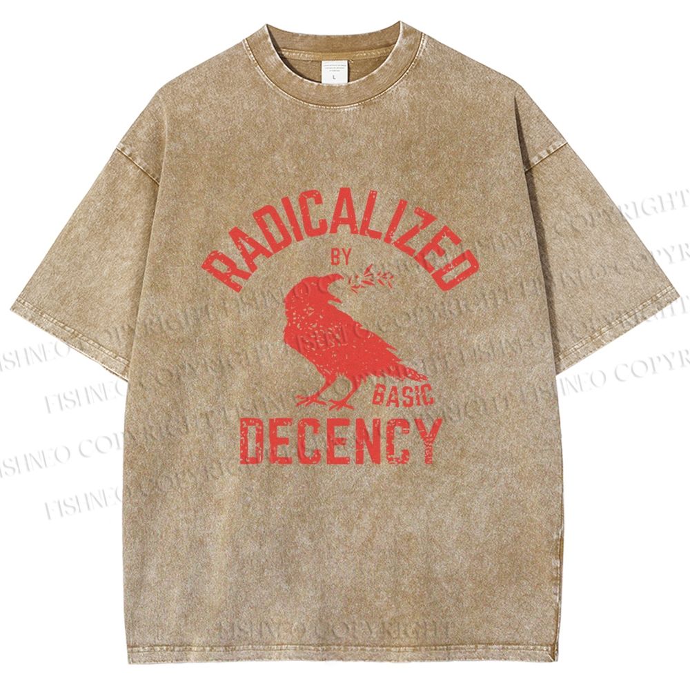 Unisex Radicalized by Basic Decency Printed Washed Tee