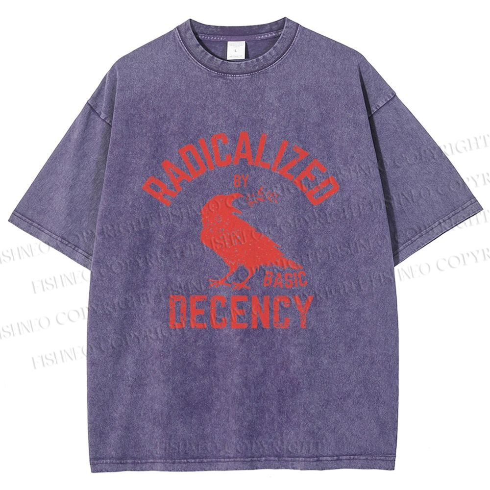 Unisex Radicalized by Basic Decency Printed Washed Tee