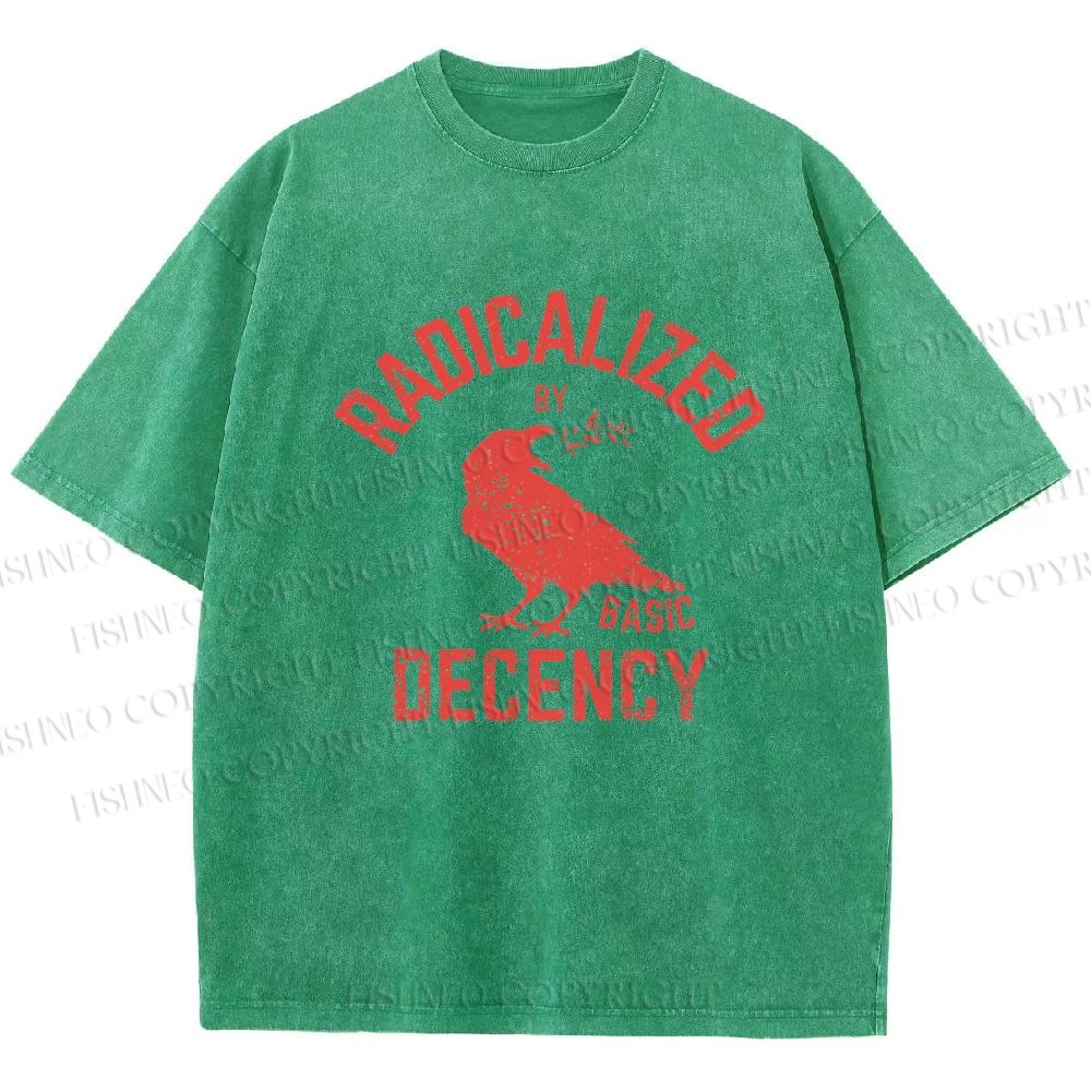 Unisex Radicalized by Basic Decency Printed Washed Tee