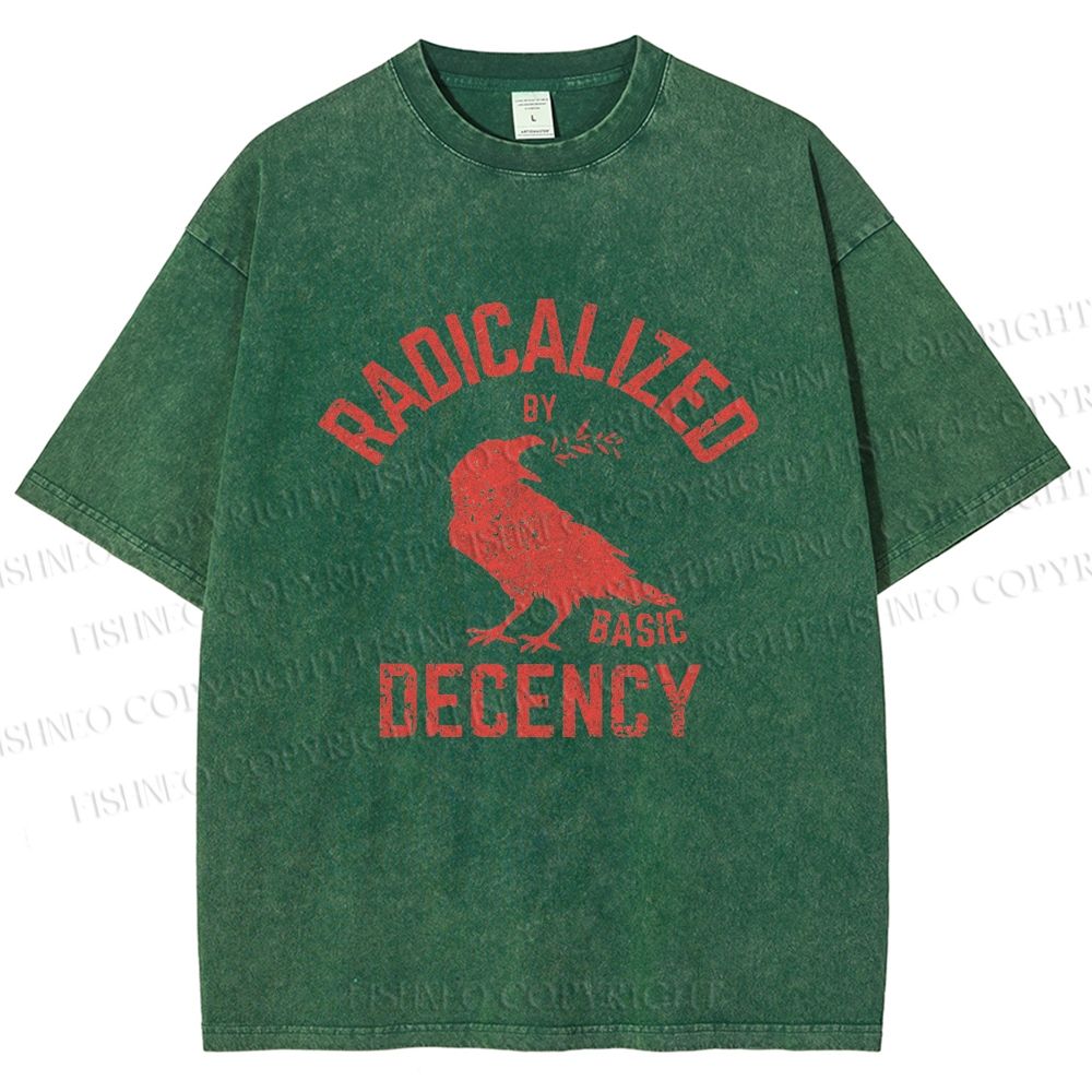 Unisex Radicalized by Basic Decency Printed Washed Tee
