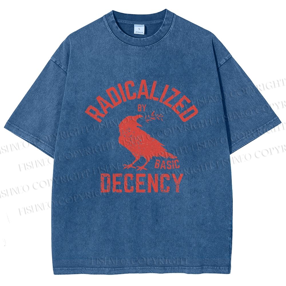 Unisex Radicalized by Basic Decency Printed Washed Tee