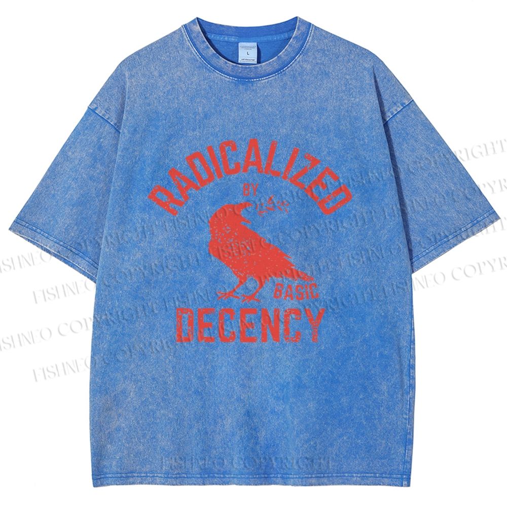 Unisex Radicalized by Basic Decency Printed Washed Tee