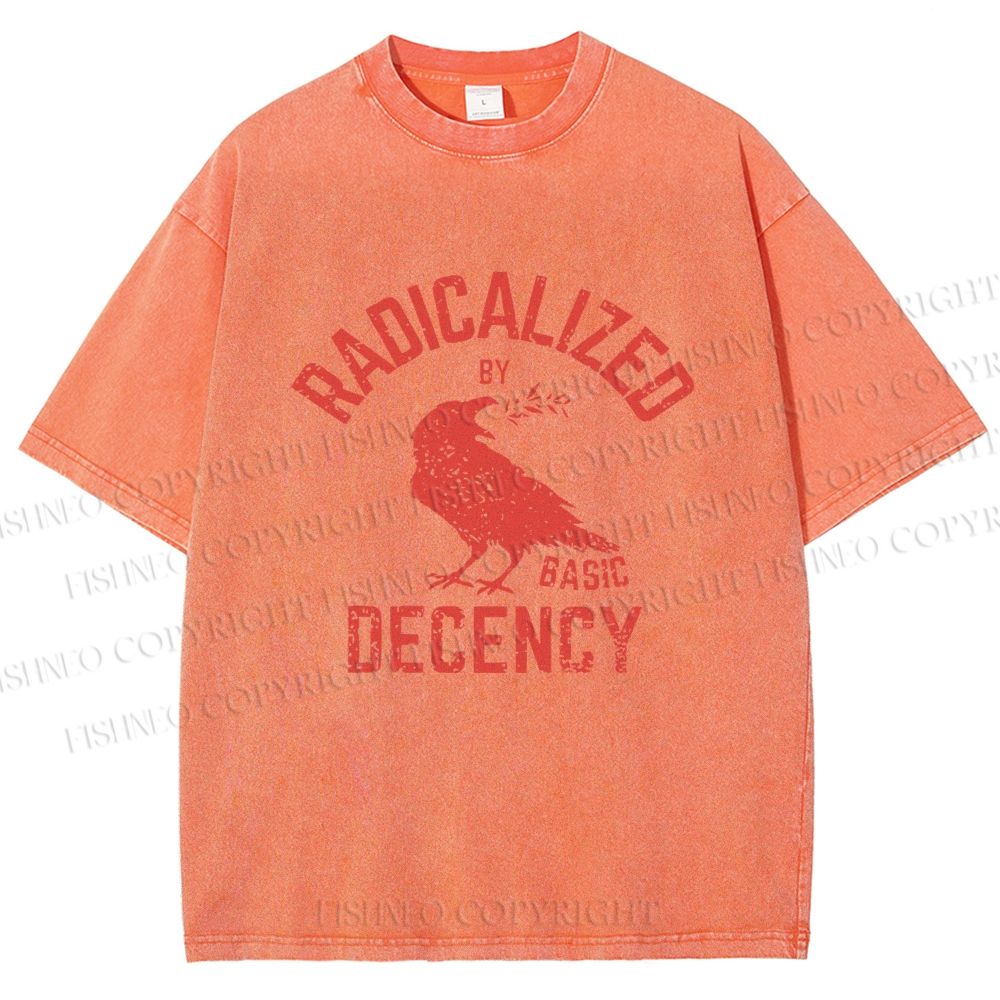 Unisex Radicalized by Basic Decency Printed Washed Tee