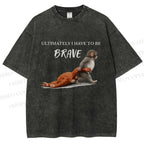 Unisex Punch Needs To Learn To Be Brave Printed Washed Tee