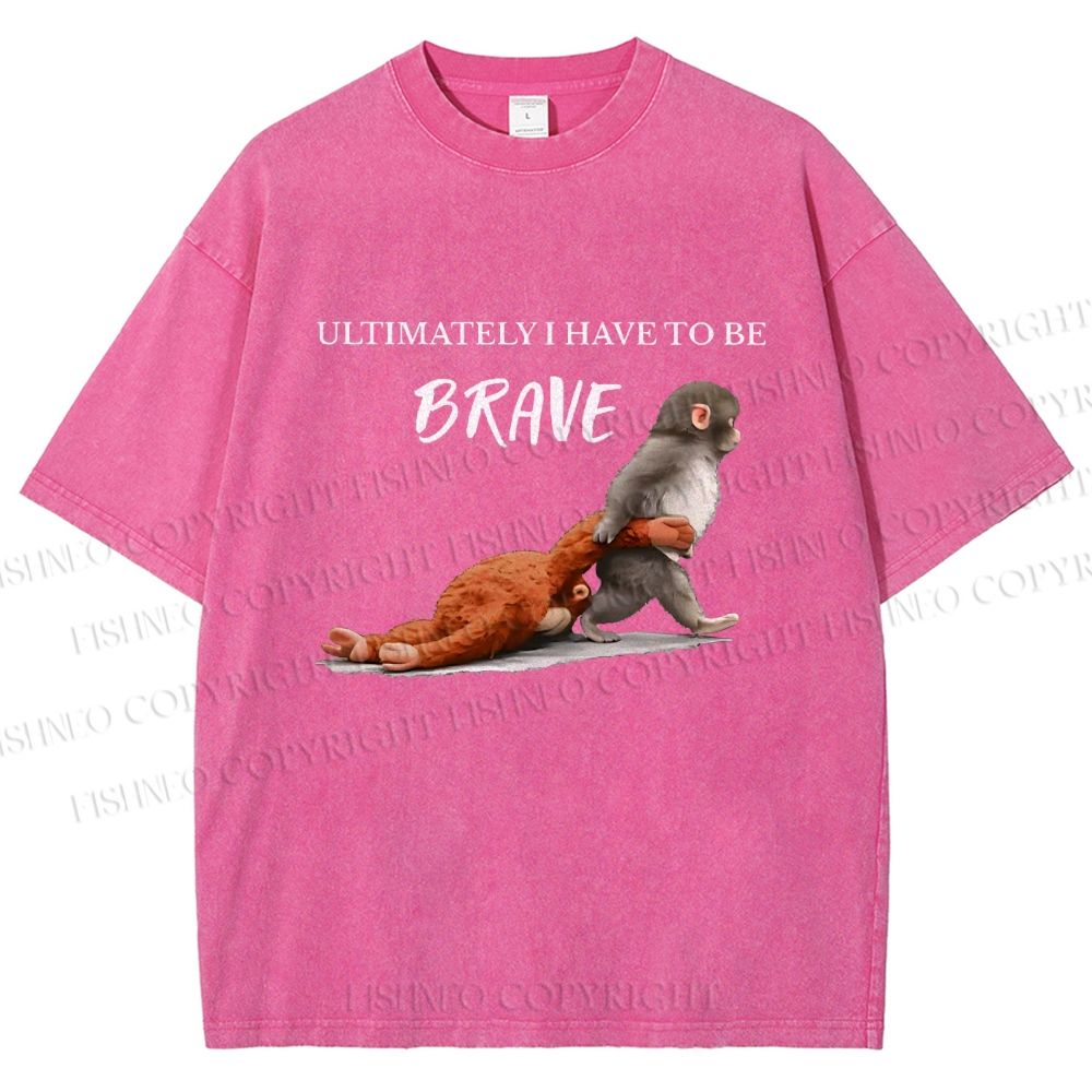 Unisex Punch Needs To Learn To Be Brave Printed Washed Tee