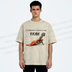 Unisex Punch Needs To Learn To Be Brave Printed Washed Tee