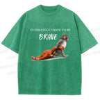 Unisex Punch Needs To Learn To Be Brave Printed Washed Tee