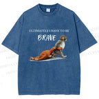 Unisex Punch Needs To Learn To Be Brave Printed Washed Tee