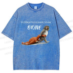 Unisex Punch Needs To Learn To Be Brave Printed Washed Tee